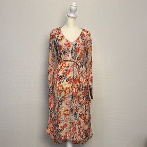 Patrons of Peace Multicolor Floral Long Sleeve Dress